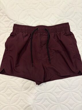 H&M Men's Burgundy Athletic Swim Shorts